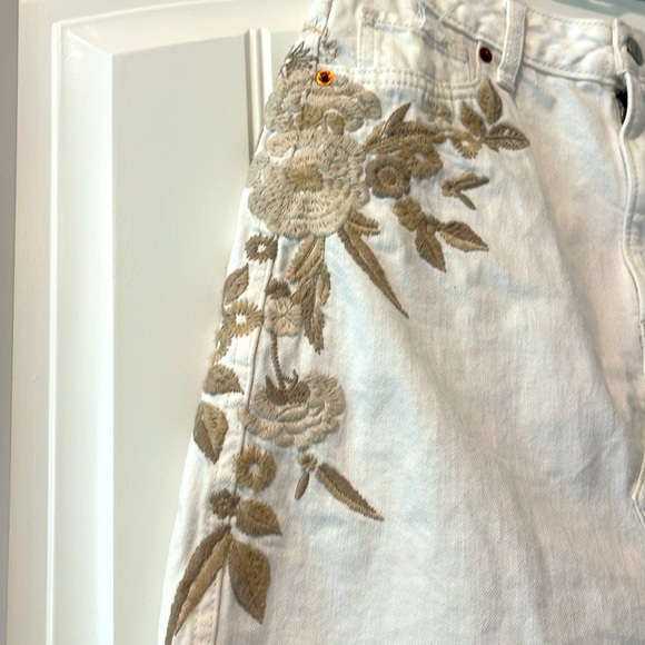 Abercrombie & Fitch‎ Zoe Vintage A-Line White Floral Embroidered Skirt 26 2R - Picture 3 of 10